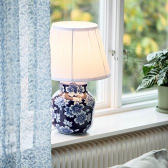 Ceramiczna lampa stołowa retro granatowa Fanny